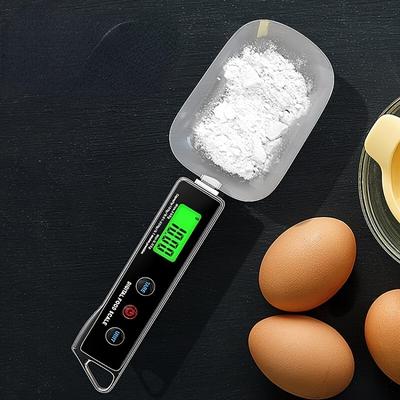 TEMU 1pc Digital Measuring Spoon Scale, Stainless Steel Kitchen Weighing Tool, 0.01g-500g, Portable & Practical, Battery-free, For Pet Food & Cooking, Plastic Handle, Dining Accessory, ≤36v Image