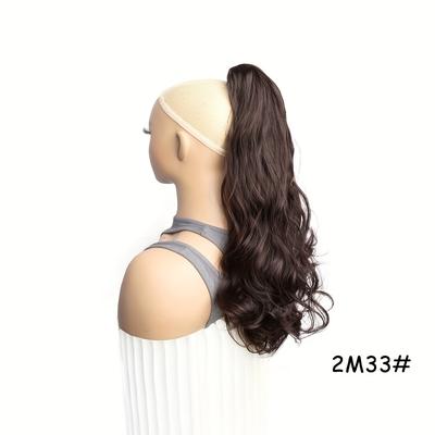 TEMU 20-inch Wavy Ponytail Extension With A Claw Clip, Synthetic Blonde Hairpiece For Women, Everyday Wear. Image