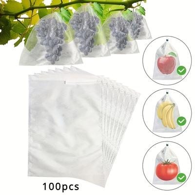 TEMU 100pcs Fruit Cover Mesh Bag Insect Proof, & Breathable Protection For Your Fruits, Plant Climbing Net, Trellis Netting For Climbing Plants, Planting Supplies & Tools Image