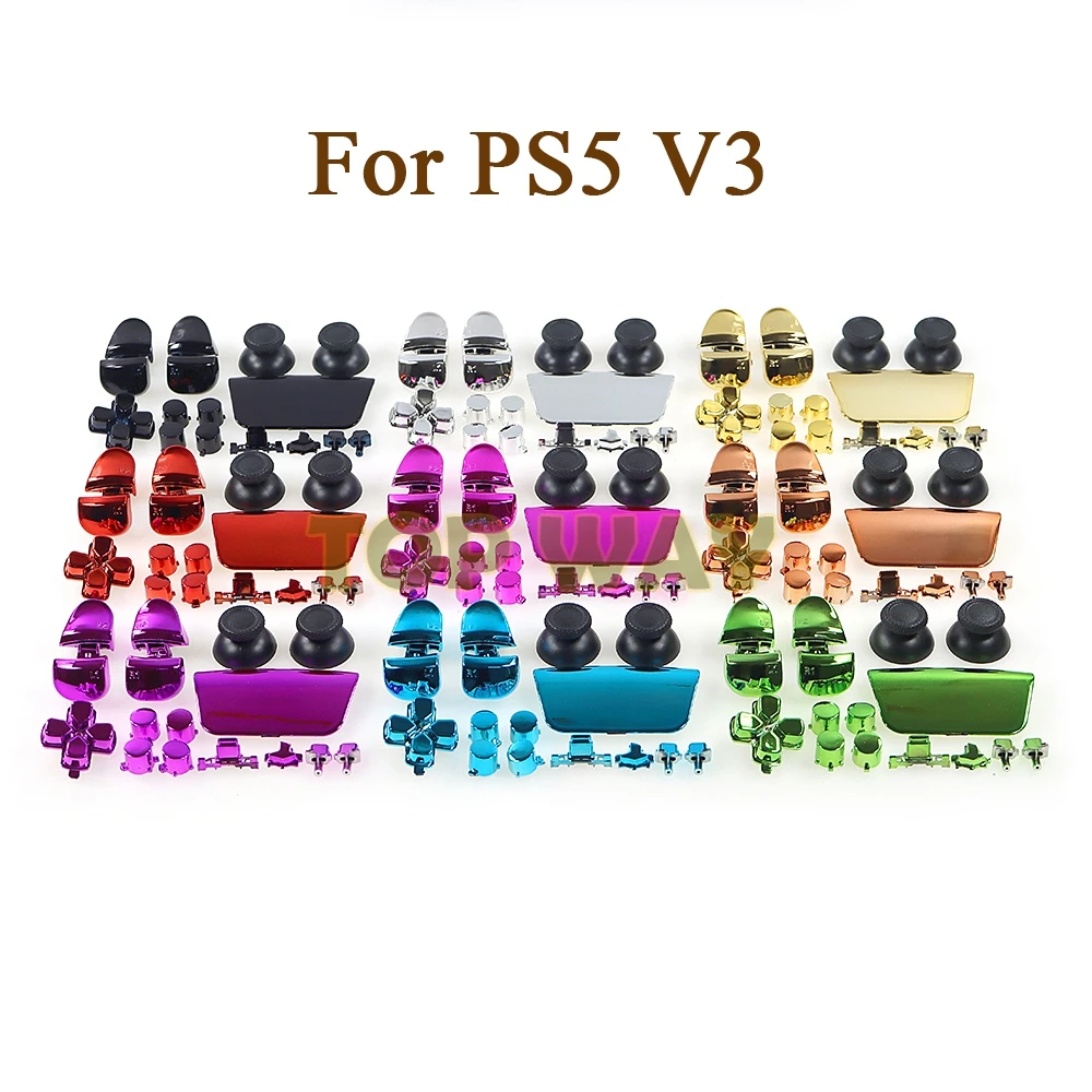 1set Chrome Joysticks D-pad R1 L1 R2 L2 Full set Direction Key ABXY Plating Buttons For PS5 Playstation 5 V3 3.0 Controller