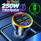 250W PD Car Charger QC3.0 Fast Charge Six Car Cigarette Lighter Plug Car Charger Flash Charge with