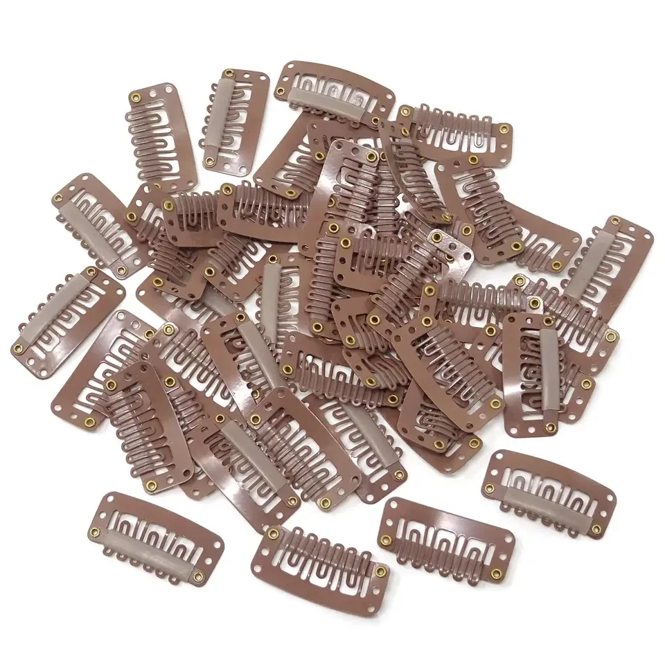 50 Stück 2,8 cm Haarverlängerungs-Clip, Haarspangen für Haare, Snap-Clips mit Silikon-Rückseite, Perücken-Clips für Clip-in-Webart-Perückenzubehör