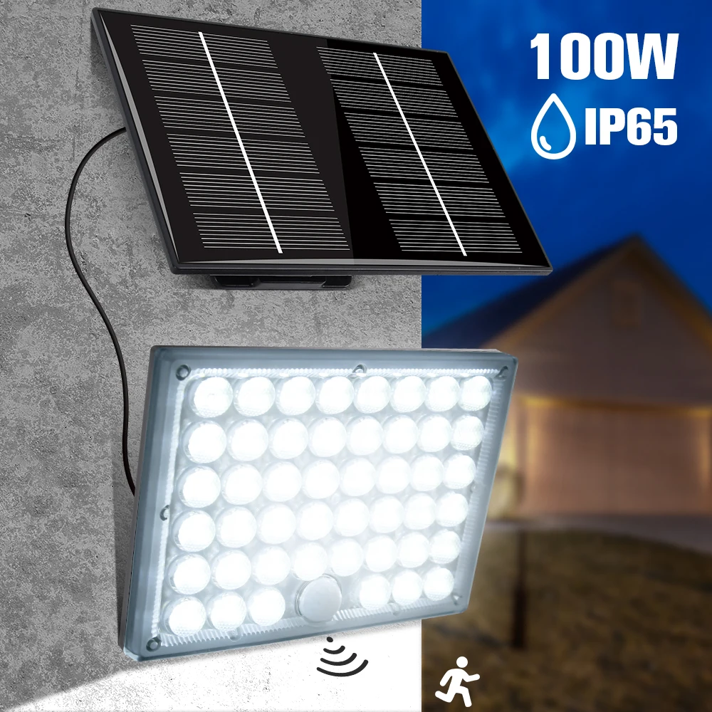 LED-Solarleuchte für den Außenbereich, wasserdicht, Flutlicht, 1500 mAh Akku, Bewegungsmelder, Solar-Wandleuchte für draußen, Garage, Gartenlampe