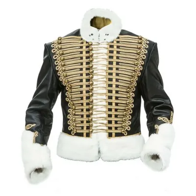 Herren Gothic Steampunk Militäruniform Hussars Jacke Historisches Napoleon Kostüm Viktorianischer Image