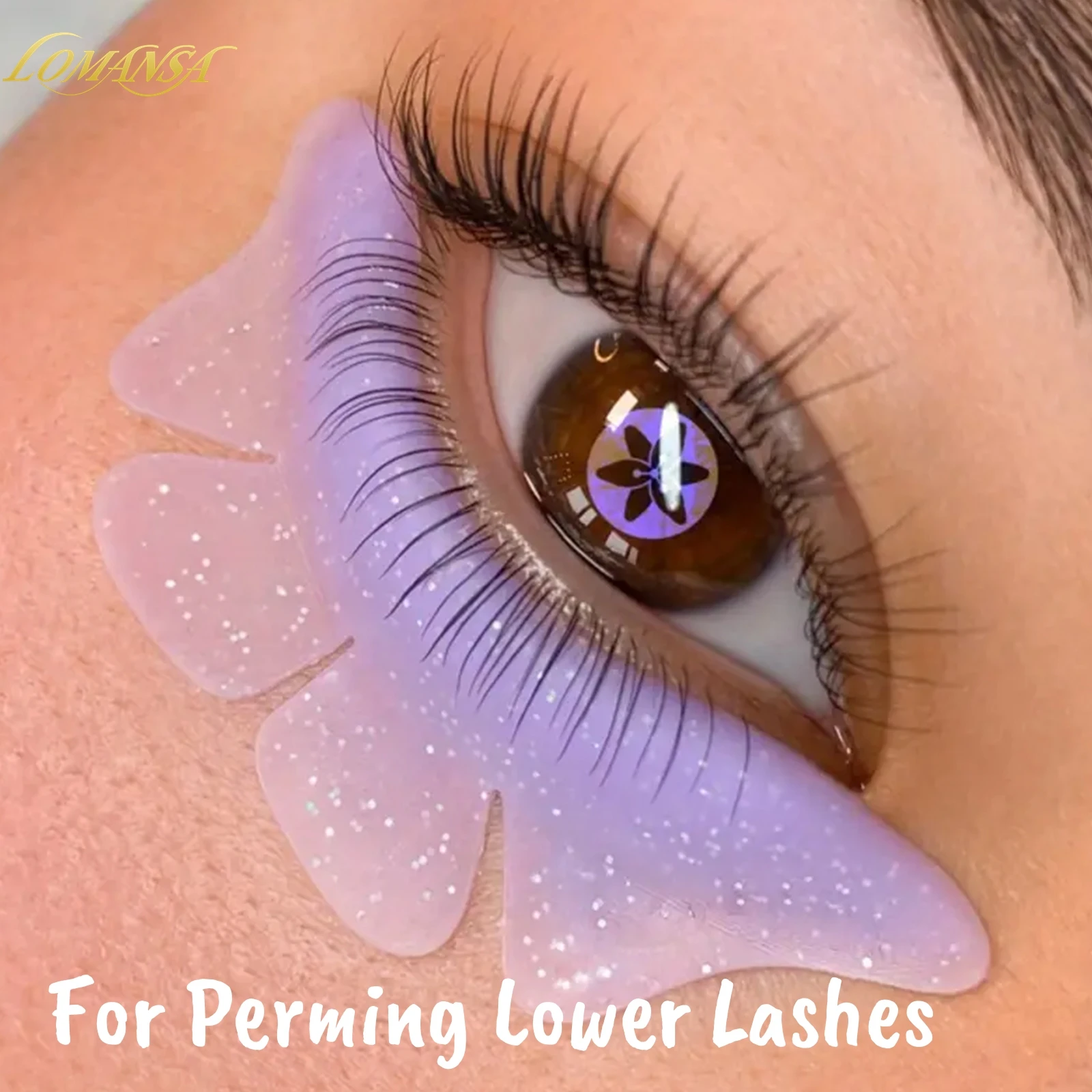 Lomansa 1 Paar Silikon Glitzer Schmetterling Lash Lift Pad Wimpern Dauerwelle Stange Schild Lash Lifting 3D Wimpernzange Zubehör Werkzeug Image