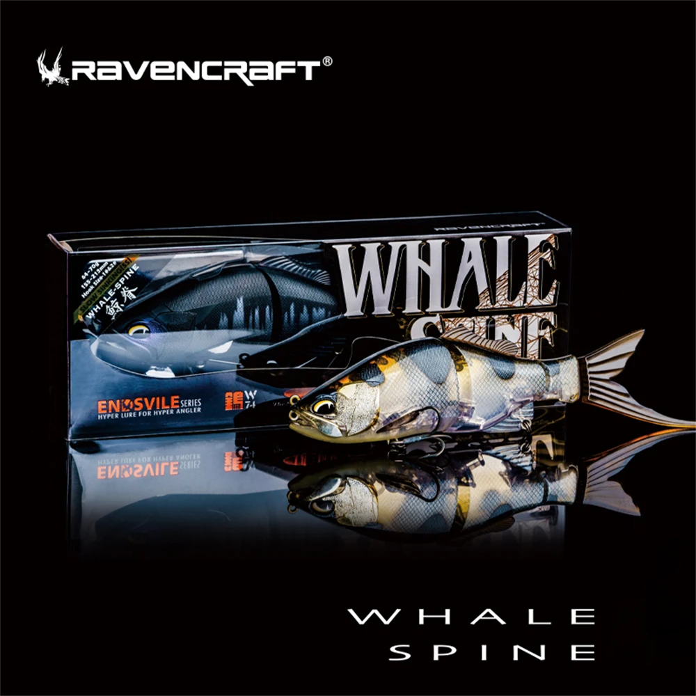 Ravencraft Wal-Wirbelsäulen-Salzwasserköder – tiefe Vibration, langsam sinkender großer Köder mit Anti-Escape-Haken für Seebarsch/Grouperfischen Image