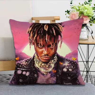 Rapper J-Juice W-Wrld Kissenbezug für Wohnzimmer, Zuhause, Sofa, Büro, Geschäft, Bezug, Druck, Komfort, Dekoration, nordische Einfachheit Image