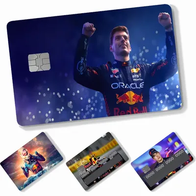 F1 Racing Driver M-Max Verstappen Aufkleber 4 Stück PVC Kreditkarten-Haut-Aufkleber Abnehmbare Image