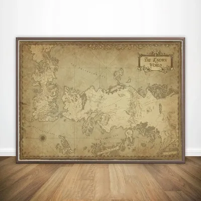 Westeros Game Map Canvas Art TV Series Movie Poster Wall Decor for Living Room Gift for Home Decor