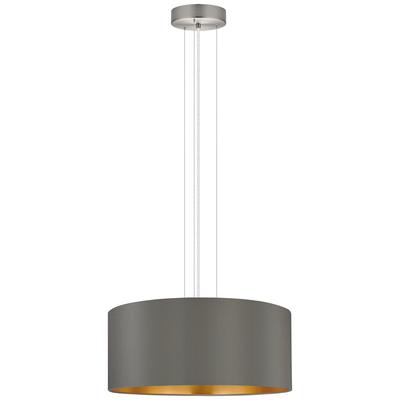 EGLO Eglo Maserlo 3 Light Pendant With Satin Nickel Finish & Cappucino With Gold Interior Shade