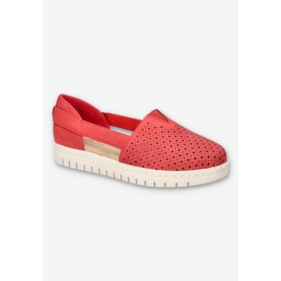 Women's Fedra Comfort Flat by Easy Street in Red (Size 9 1/2 M)