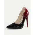 Escarpins à talons aiguilles en cuir verni bleu clair pour femmes, à bout pointu, élégantes chaussures de soirée à enfiler pour le bureau, les mariages et les événements officiels.