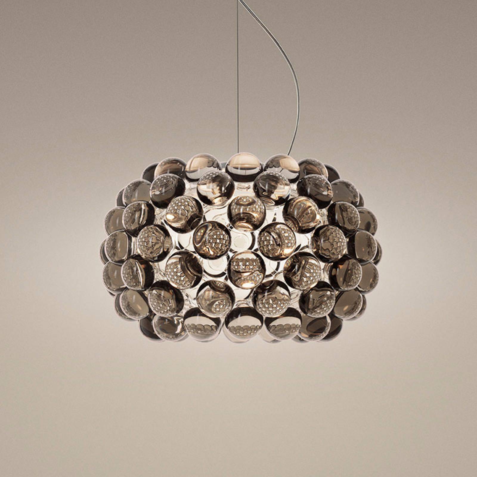 Foscarini Design Hängelampe Caboche Plus piccola, alu / grau / zink, für Wohn- / Esszimmer, Kunststoff, Design, Pendelleuchte