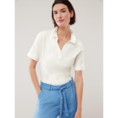 Walbusch Damen Polo-Shirt Lochstickerei Weiss Image