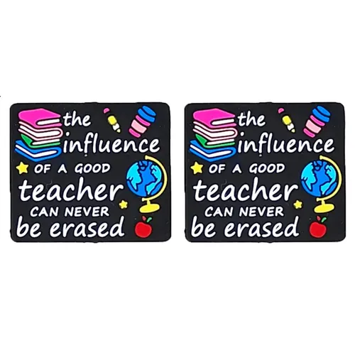 10Pcs Teacher Appreciation Focal Beads Silicone Beads Charm DIY Jewelry Beadable Pen Teacher Gift