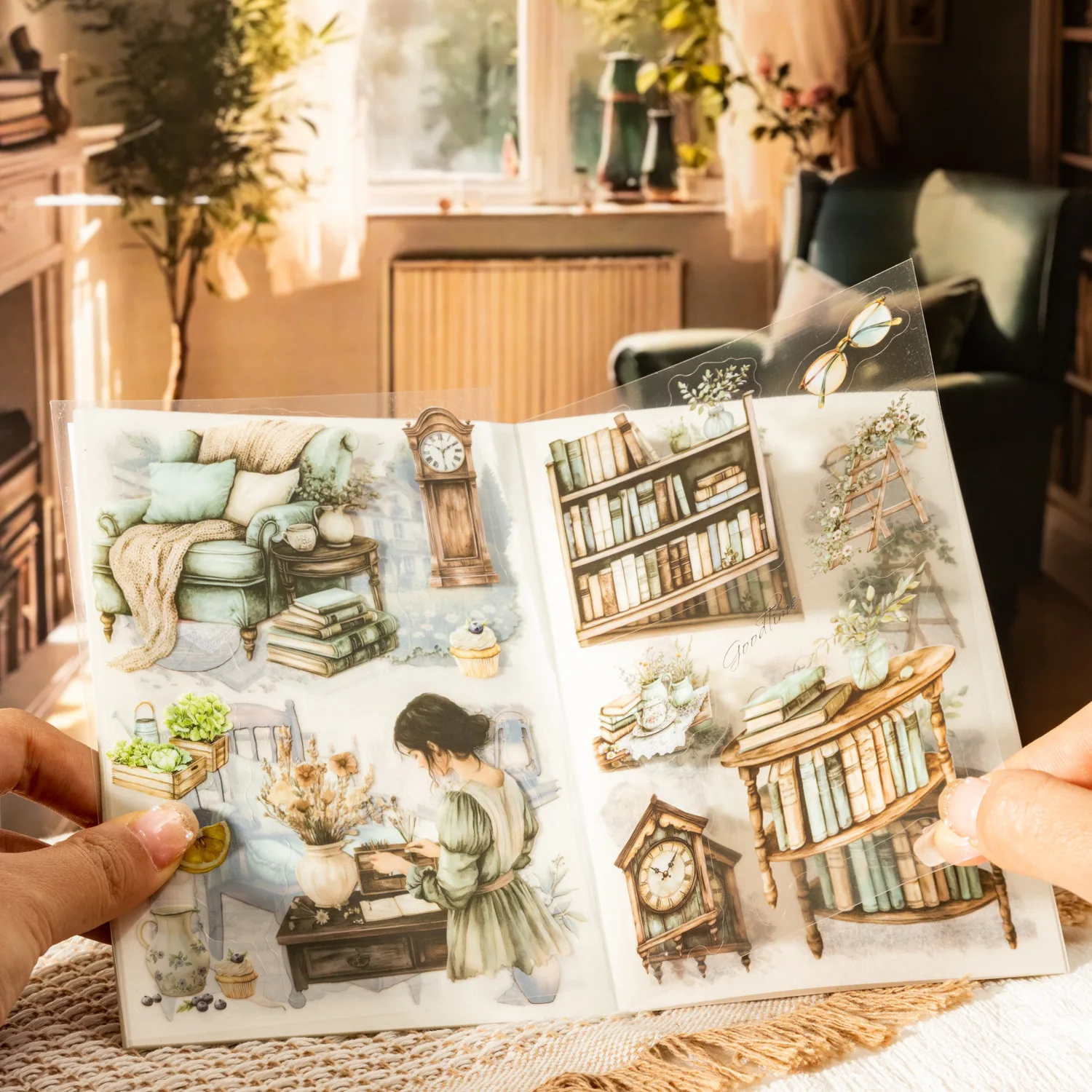 20 Blatt Vintage INS Living Atmosphere Aufkleber Buch selbstklebend Diy Hand Account Tagebuch Album Scrapbooking Junk Journal Supplies Image