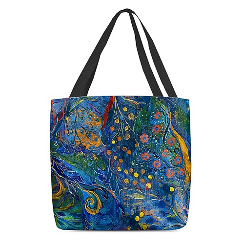„Blumen-Tragetasche für Damen – stilvolle Handtasche mit großem Fassungsvermögen und schwarz-rosa Blumendesign, perfekt zum Einkaufen, Reisen und für den täglichen Gebrauch