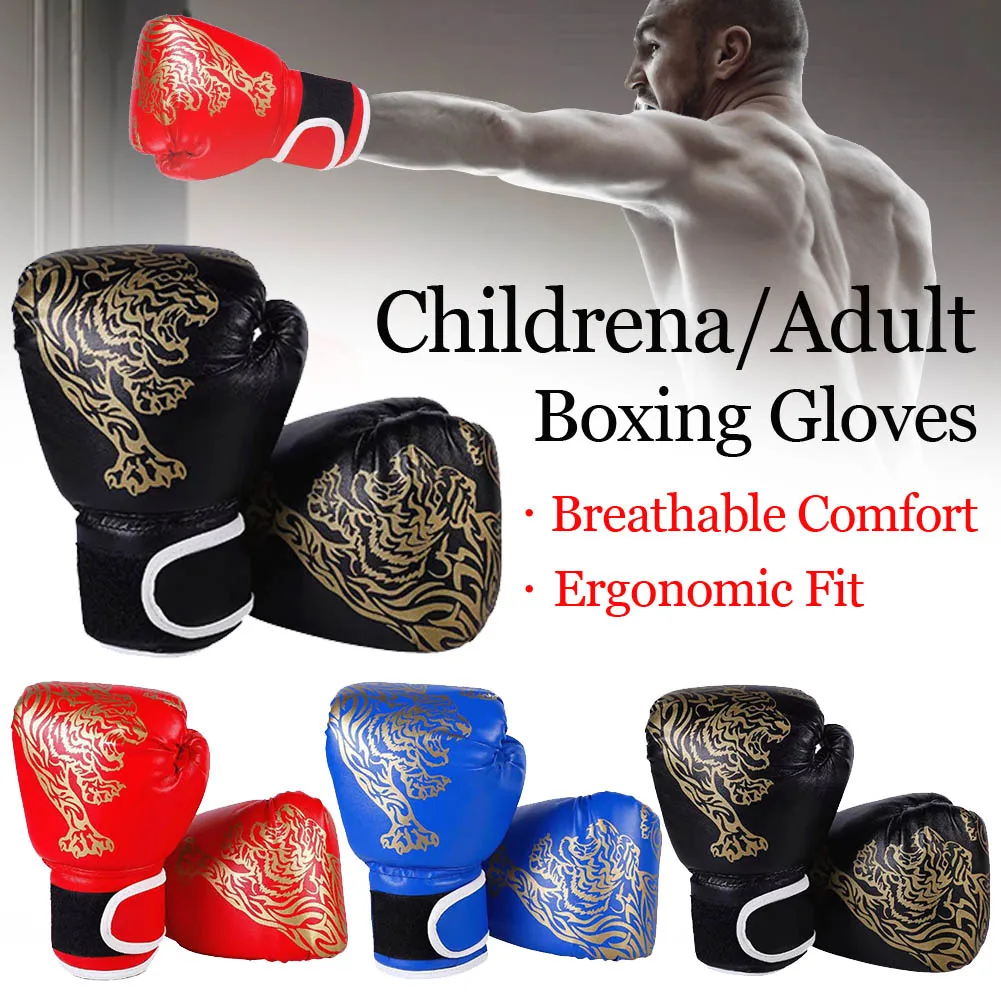 Boxhandschuhe, bequeme Sanda-Boxhandschuhe, PU-Leder, professionelle Boxhandschuhe, kämpfende Taekwondo-Handschuhe für Kinder und Erwachsene Image