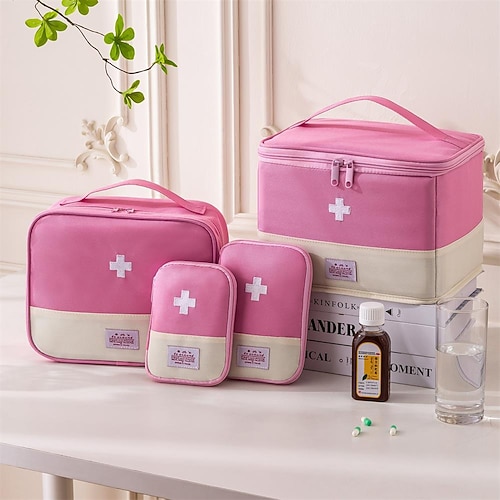 set di contenitori per la conservazione dei medicinali, kit di pronto soccorso compatto da viaggio portatile, borsa organizer medica per farmaci essenziali, piccola borsa di emergenza per il viaggio