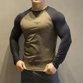 Per uomo Maglietta da palestra Maglia a compressione Camicia fitness Girocollo Manica Lunga Casual Quotidiano Palestra Asciugatura rapida Alta elasticità Traspirazione del sudore Patchwork Blocco di