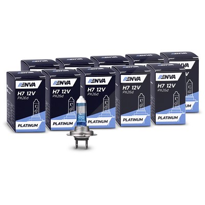 Enva 10x Glühlampe H7 55W 12V - PLATINUM --> bis zu 130% mehr Licht! [Hersteller-Nr. 40975659]
