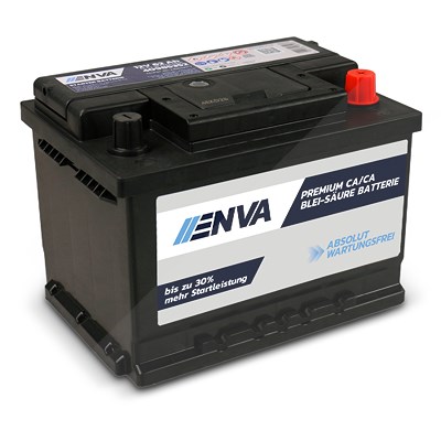 Enva Autobatterie, Starterbatterie 12V 62Ah 510A [Hersteller-Nr. 40985352] für Alfa Romeo, Alpina, Aston Martin, Audi, Austin, Auto Union, Bedford, BM Image