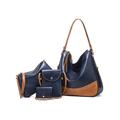 Set di 4 borse da donna: borsa a tracolla in similpelle, borsa a tracolla, portafoglio e pochette, elegante tote casual per lavoro, viaggi e uso quotidiano