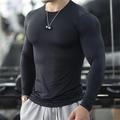 Per uomo Maglietta da palestra Maglia a compressione Camicia fitness Girocollo Manica Lunga Casual Quotidiano Palestra Asciugatura rapida Alta elasticità Traspirazione del sudore Patchwork Semplice