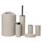 Badezimmer-Accessoires-Set 6-tlg Toilettenbürste Seifenschale Mülleimer Zahnbürstenbecher Seifenspender Haushalt für Bad Dekoration abs