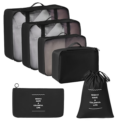 set di cubi di compressione per l'imballaggio da viaggio, borse pieghevoli per l'organizzazione dei bagagli, beauty case portatile e beauty case, custodie multifunzionali per riporre i vestiti per