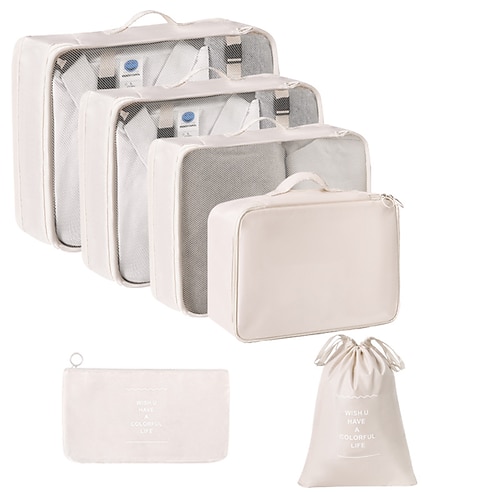 set di cubi di compressione per l'imballaggio da viaggio, borse pieghevoli per l'organizzazione dei bagagli, beauty case portatile e beauty case, custodie multifunzionali per riporre i vestiti per