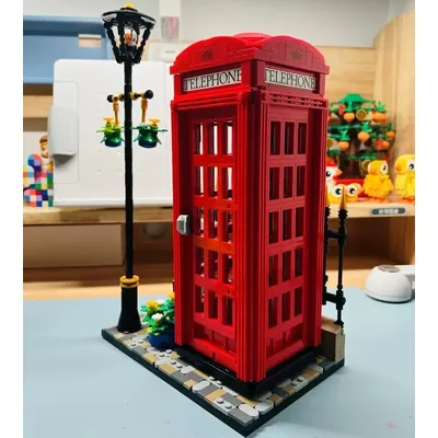 Ideen Red London Telefonkasten Bausteine Sets Klassisches britisches Symbol Ziegel Spielzeug für Image