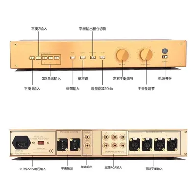 HI-END Base on FM255 audiophiler vollsymmetrischer Vorverstärker mit Single-Ended- und XLR-Eingang Image
