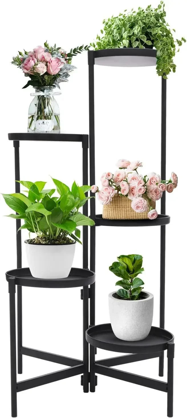 5-stöckig, Pflanzenregal Blumenregal Indoor Outdoor Balkon Deko Schlafzimmer Blumentopf Zimmerpflanzen Pflanztisch Image
