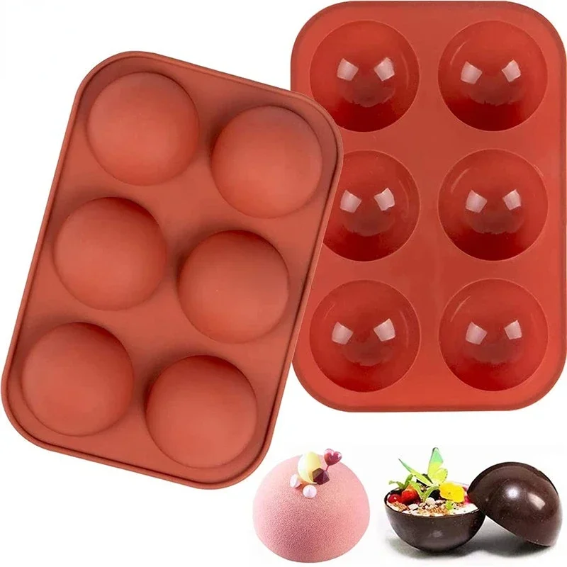 1 Stück 3d Kugel runde Halbkugel Silikon formen für DIY Back pudding Mousse Schokoladen kuchen form Küchen zubehör Werkzeuge Image