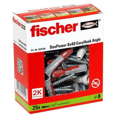 fischer Dübel mit Schrauben »EasyHook Angle - DuoPower 8x40 2K« 25 Stück grau Image