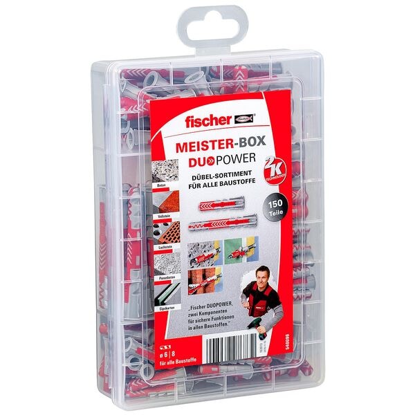 fischer Universaldübel-Sortiment »Meister-Box - DuoPower kurz/lang 2K« 150 Stück grau Image