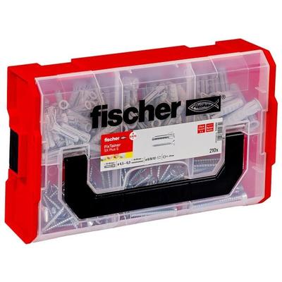 fischer Dübel- und Schrauben-Sortiment »FixTainer - SX Plus S« 210 Stück grau