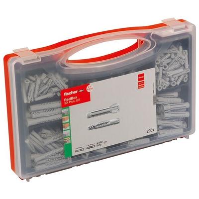fischer Universaldübel-Sortiment »RED-BOX - SX Plus, UX 2K« 290 Stück grau