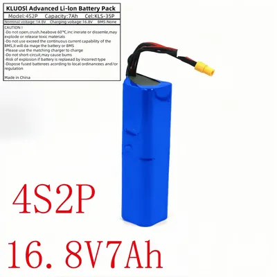 Kluosi 16.8V Li-ion Battery 14.8V 7Ah 4S2P High Capacity UAV Rechargeable for Various RC Airplane