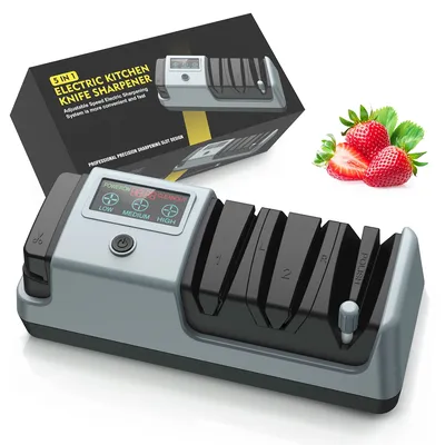 YOORLEAY 5 in 1 Electric Knife Sharpener-3 Rotational Speed Adjustable Electric Knife Sharpeners for