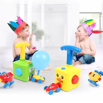 Two-in-one New Power Balloon Car Toy Inertial Power Balloon launcher Education Science Experiment