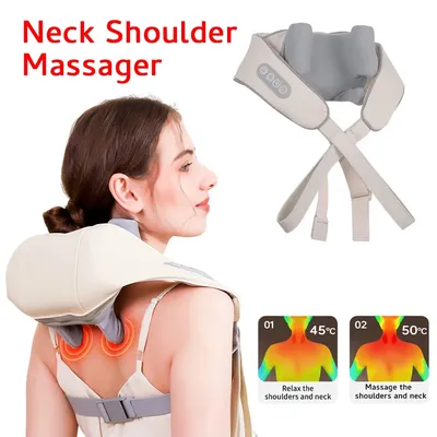Shiatsu Neck And Shoulder Massager Shawl Kneading Spine Back Muscle Relaxer for Car Home Use