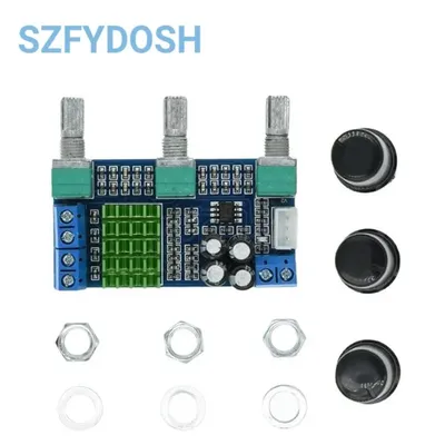 DC 12V 24V 80W x 2 Dual Channel Digital Audio TPA3116D2 Treble Bass Regulating Preset Pre Amplifier