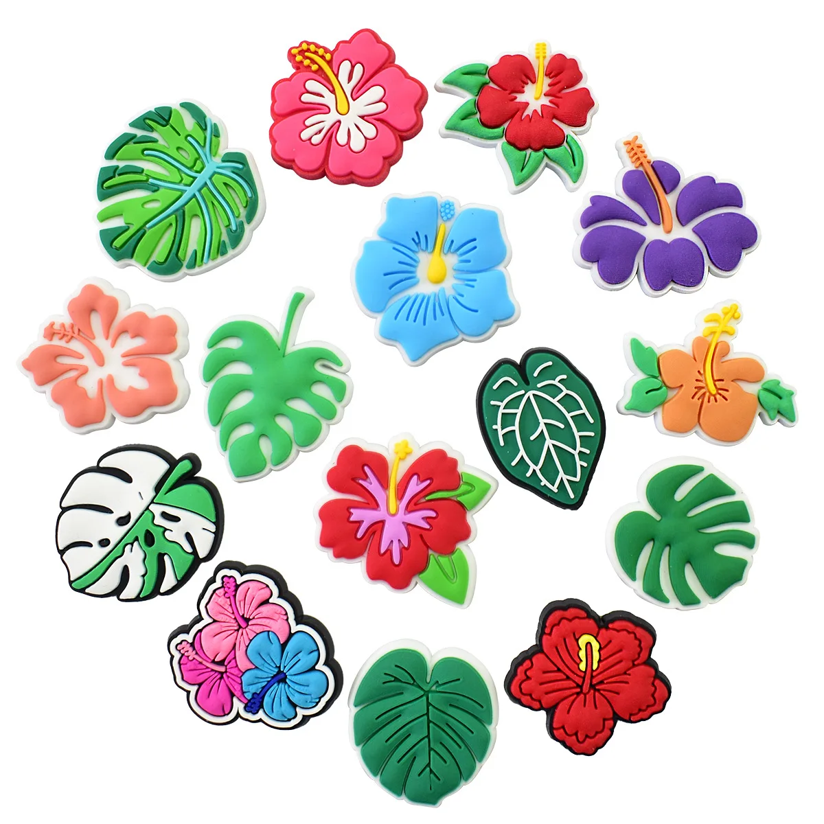 Breloques de chaussures pour Crocs, accessoires fleurs tropicales, breloques pour décorations croco, épingles, accessoire pour hommes, jean, sabots pour femmes, Clips