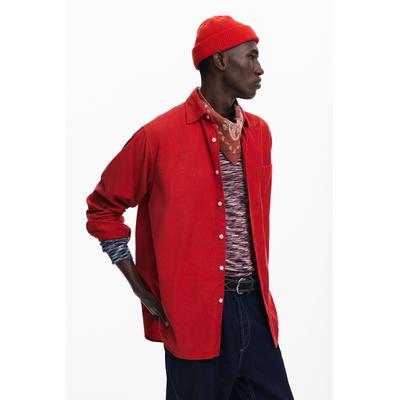 Red embroidered shirt