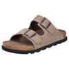 Pantolette RIEKER, Herren, Gr. 46, braun (hellbraun), Veloursleder, klassisch, Schuhe, Sommerschuh, Strandschuh, Hausschuh mit bequemem Fußbett