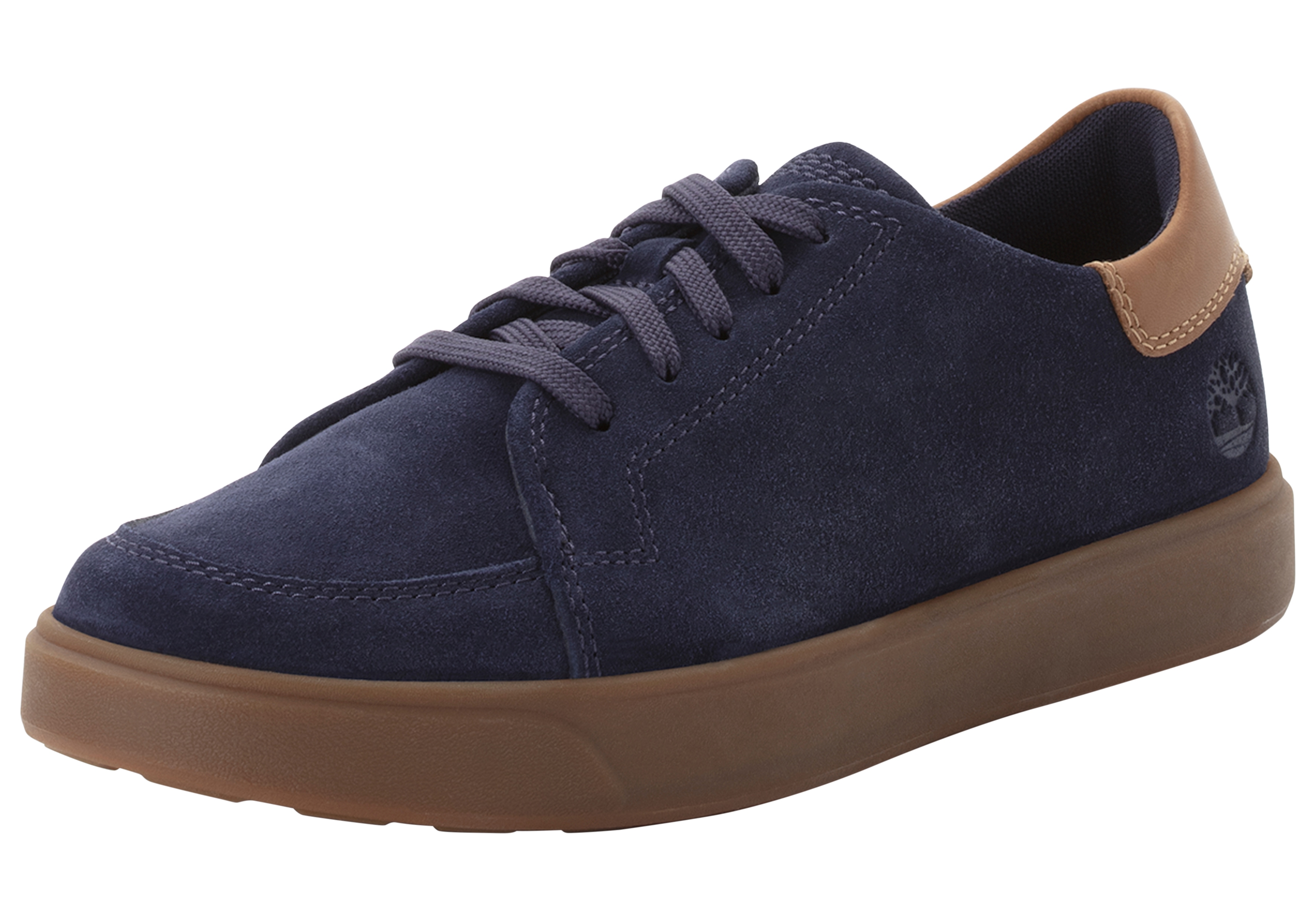Sneaker TIMBERLAND "Emerson Street LOW LACE UP SNEAKER", Herren, Gr. 46, blau (navy suede), Leder, Synthetik, Schuhe Sneaker