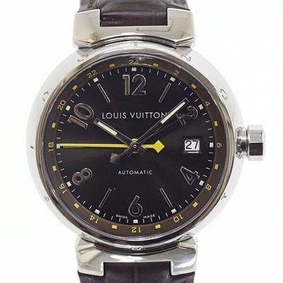 Louis Vuitton Accessories | Louis Vuitton Men's Watch Tambour Gmt Q1131 Ss Leather Automatic Finished | Color: Gold | Size: Os
