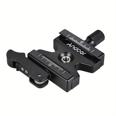 "TEMU Andoer Cl-50ls Aluminum Alloy Quick Release Clamp With Adjustable - Fit For Arca Swiss, Compatible With Ball Heads & Tripods, Includes 1/4"" To 3/8"" Adapter"